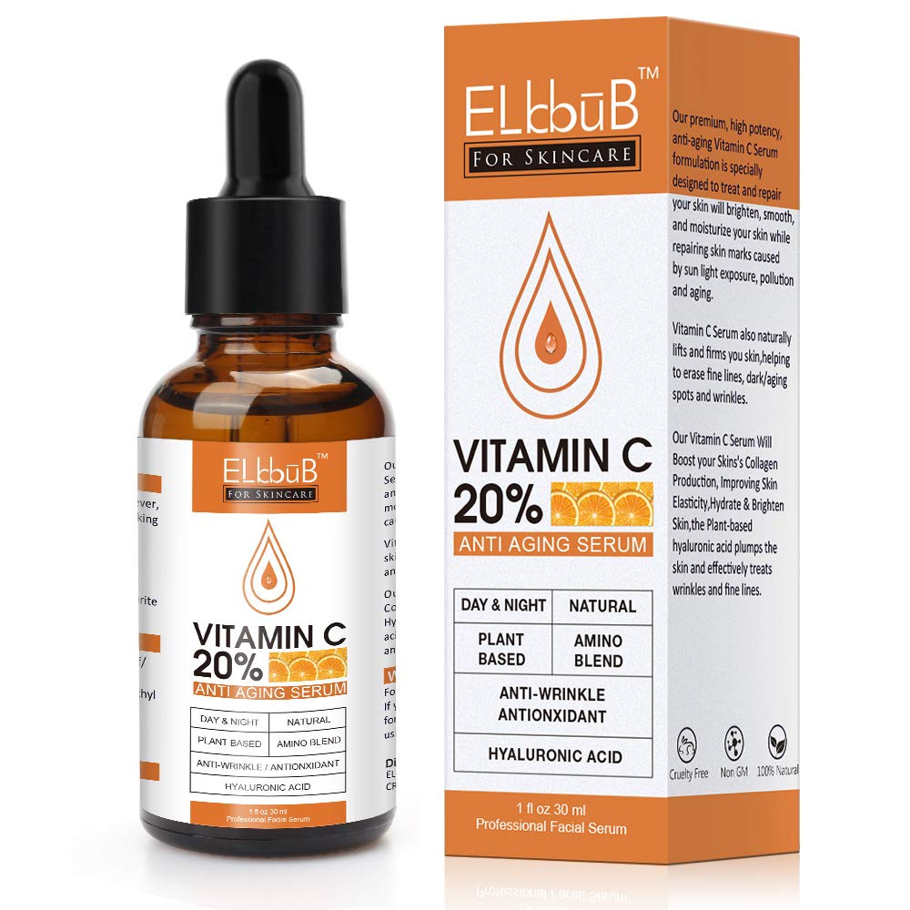 Suero de Vitamina C Premium al 20% para el Rostro con Ácido Hialuró...