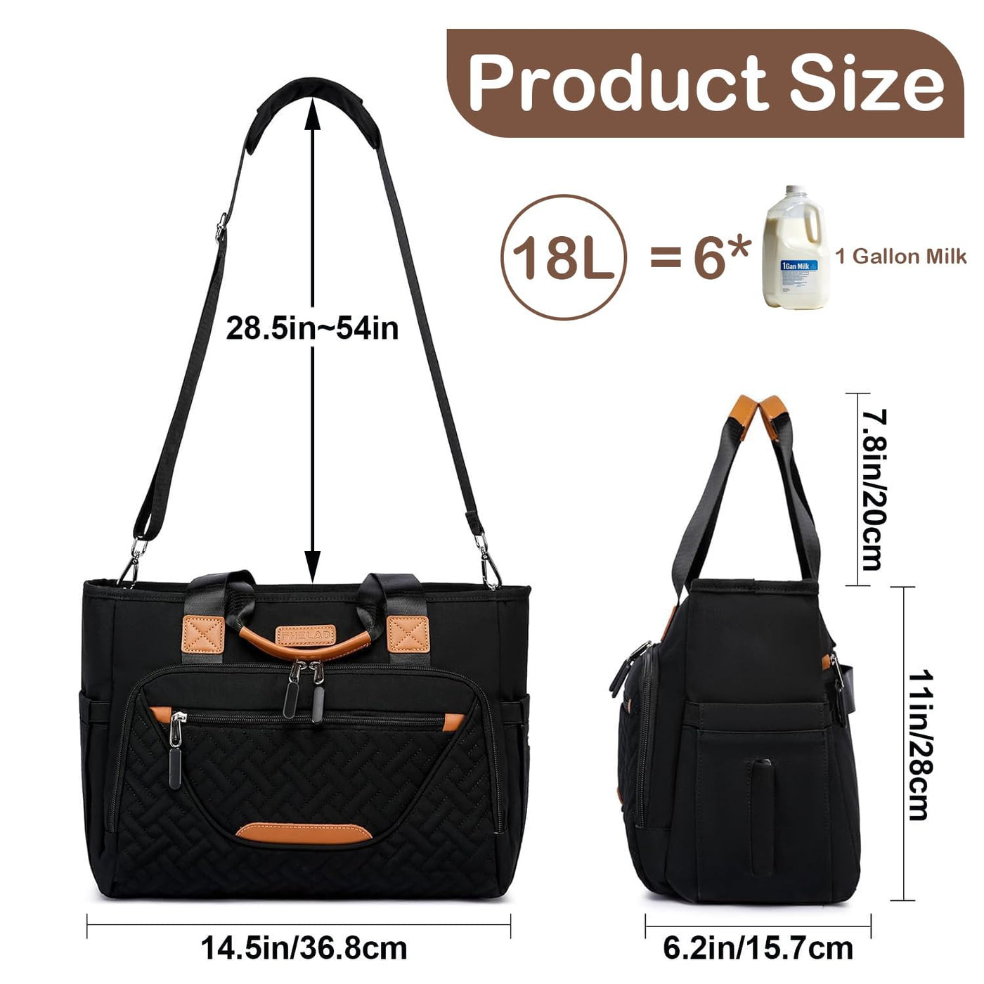 Bolsa de pañales FHELAD, bolso de pañales 4 en 1 con compartimento...