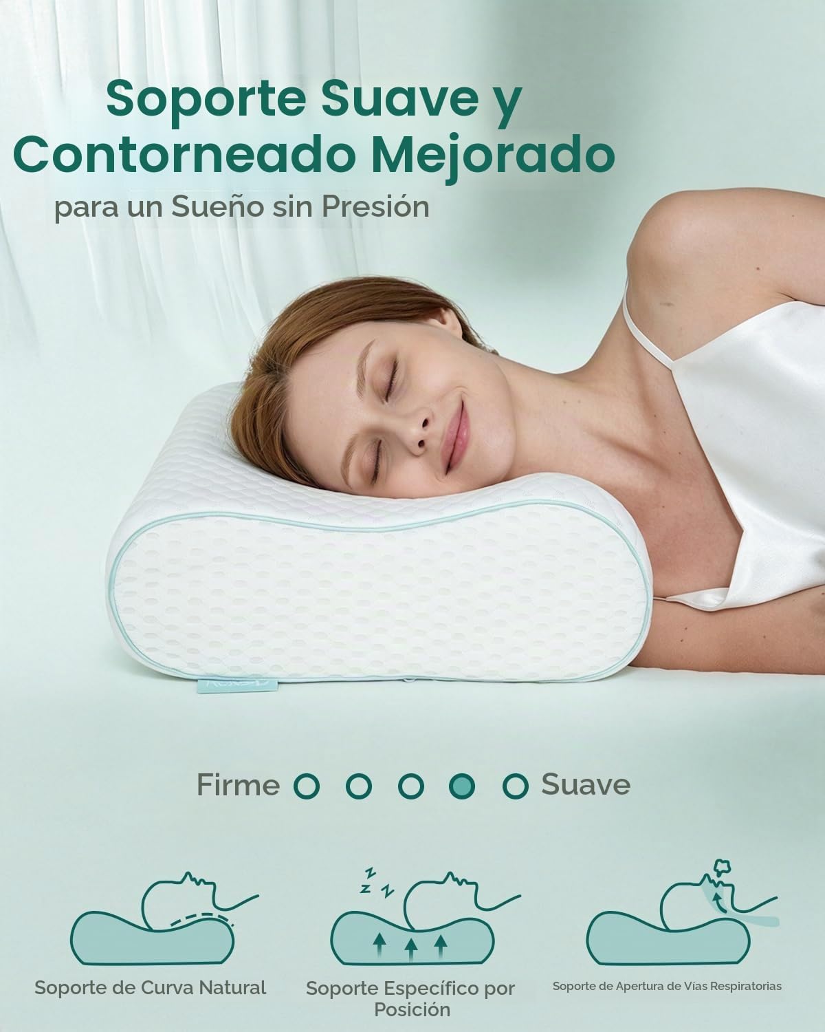 Releep almohada cervical para el cuello, almohada para dormir de la...