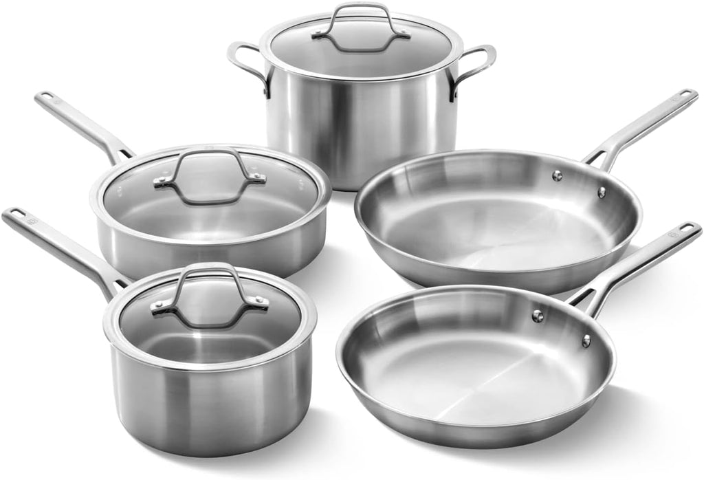 Calphalon Juego de utensilios de cocina de acero inoxidable de 8 pi...