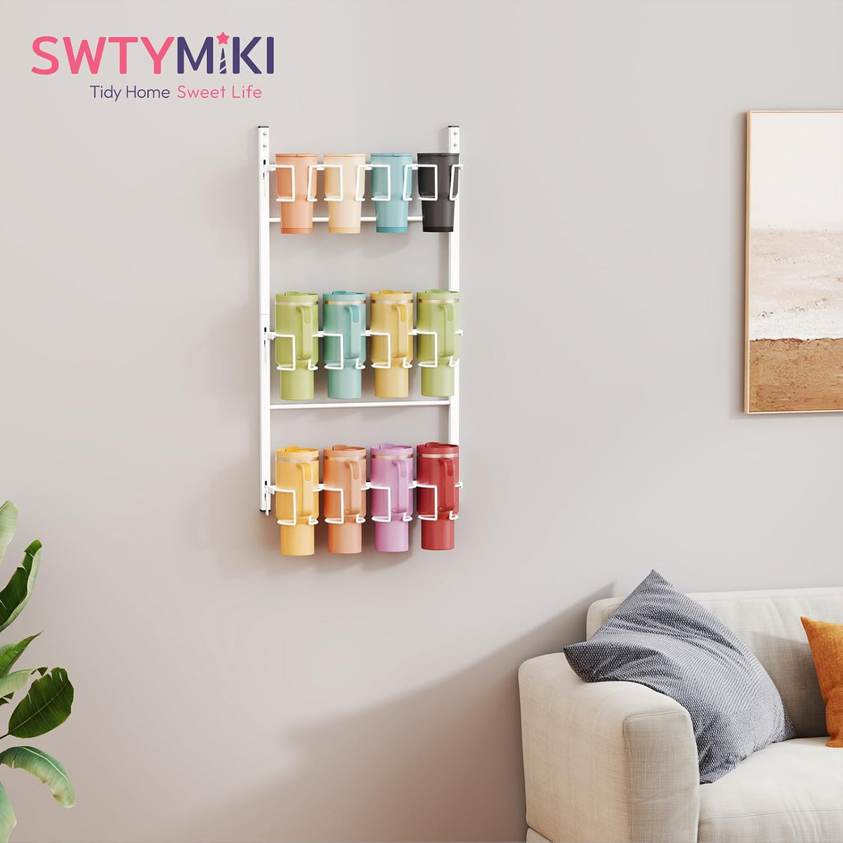 SWTYMIKI Organizador de botellas de agua de 3 niveles \u2013 Organi...