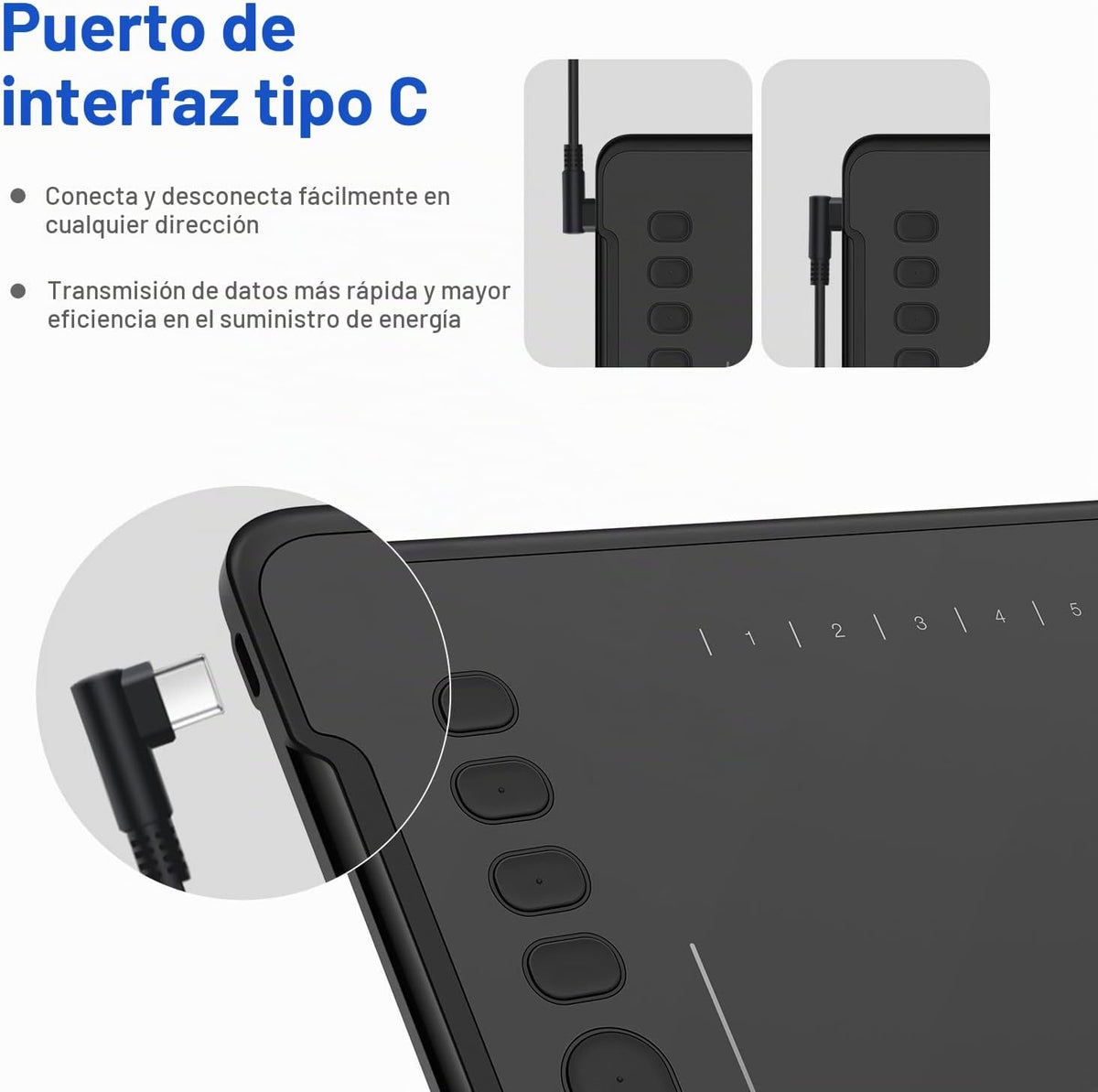HUION Inspiroy H1161 - Tableta de dibujo gráfico con tira táctil, 1...