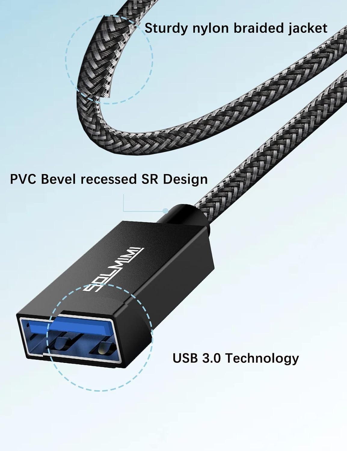 SOLMIMI Paquete de auriculares con cable USB con micrófono + adapta...