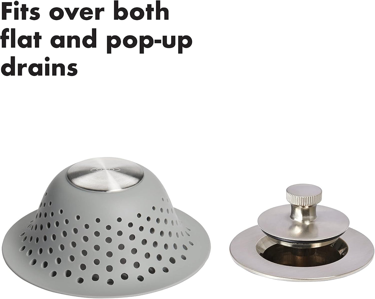 OXO Good Grips Tapón de silicona y acero inoxidable para bañera (gr...
