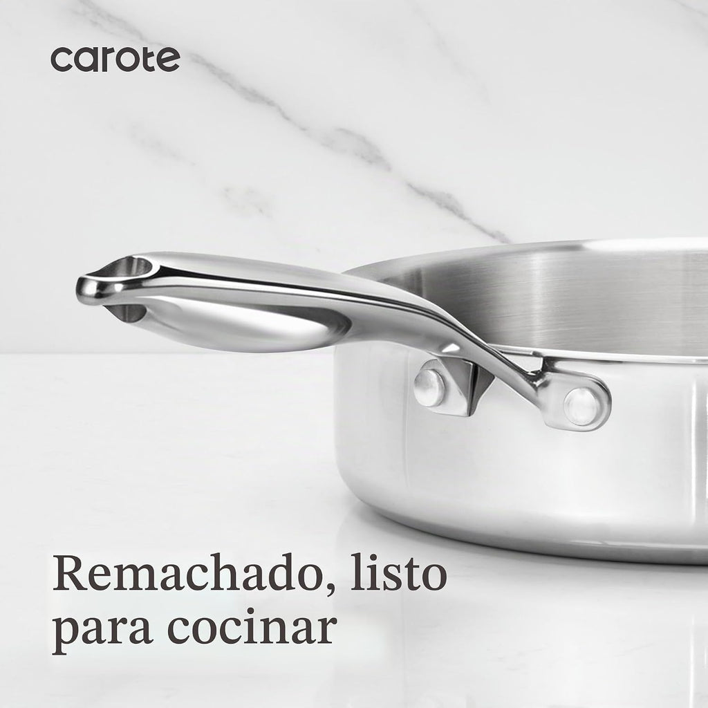 CAROTE Juego de 30 utensilios de cocina de acero inoxidable de tres...