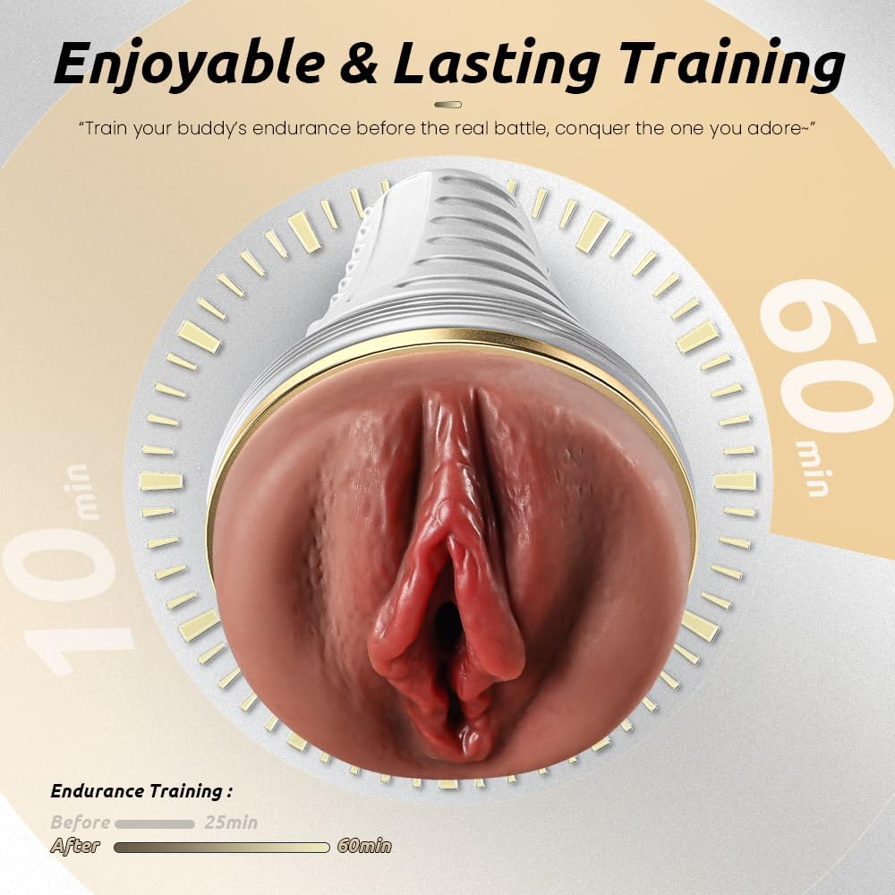 Masturbador masculino realista de bolsillo, vagina texturizada con...