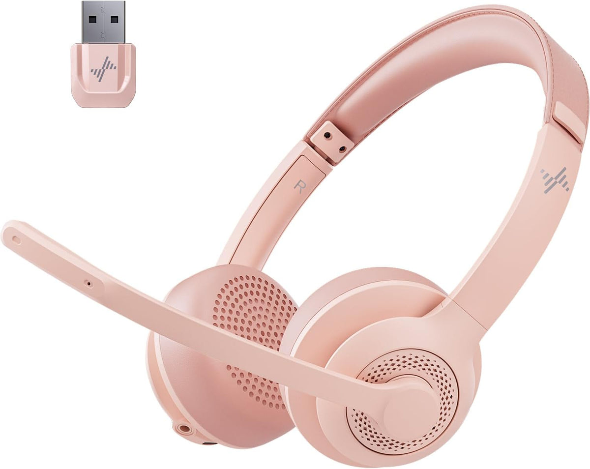 JIAMQISHI Auriculares Bluetooth inalámbricos rosados 5.2, auricular...