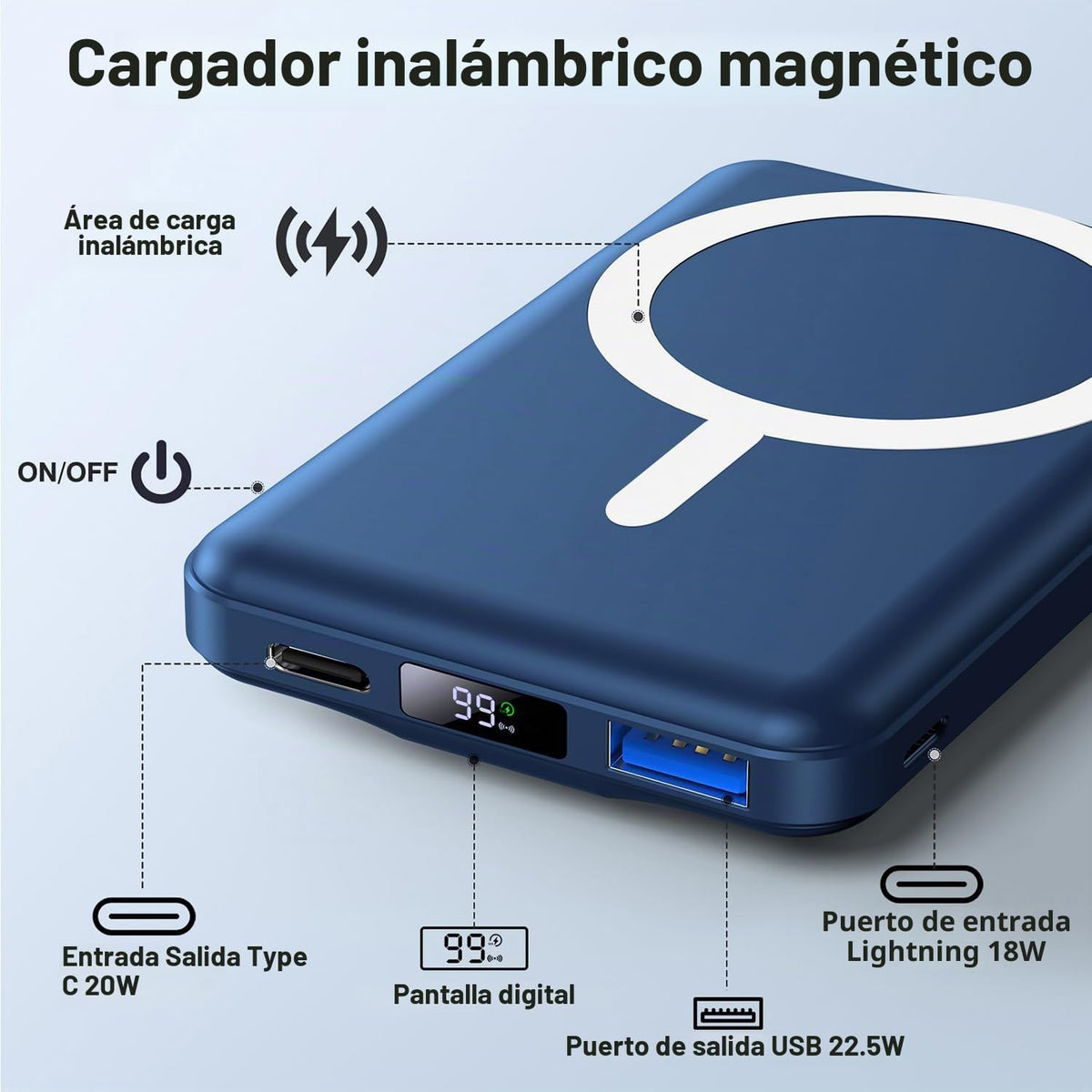 AOGUERBE para cargador portátil MagSafe, cargador magnético de 1000...