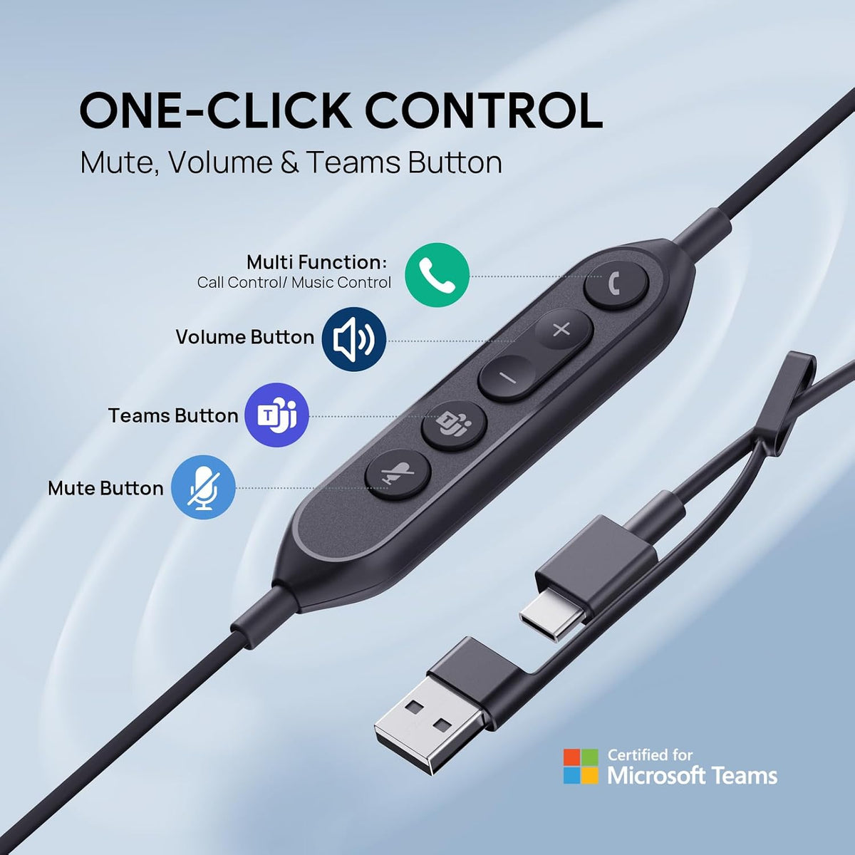 Yealink Auriculares con cable UH46,USB-C\/A, cancelación de ruido A...