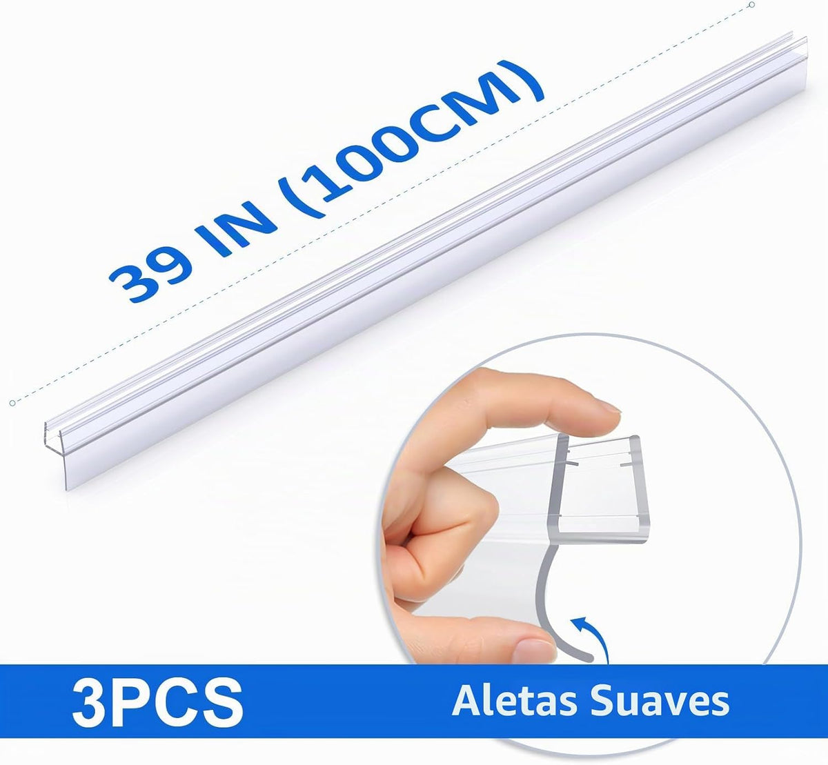 Yecaye Paquete de 3 sellos para puerta de ducha, cepillo para puert...