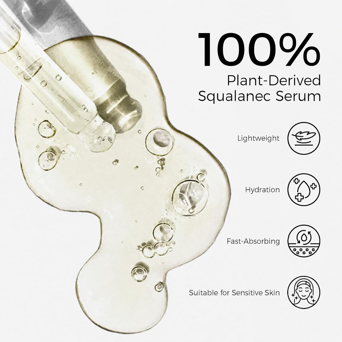 OUKYA Suero de escualano 100% derivado de plantas para rostro, 35 m...