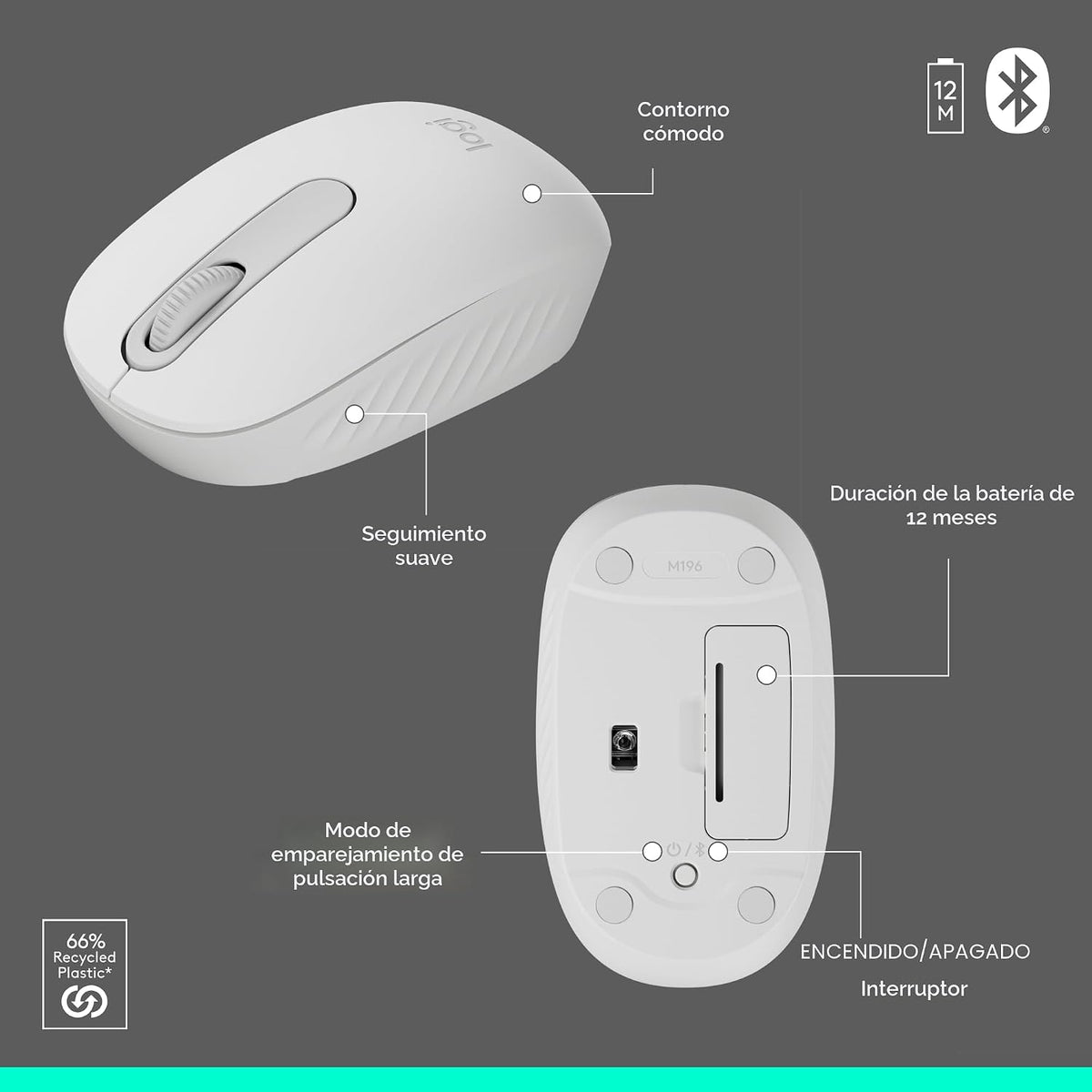Logitech MK250 Combo de teclado y mouse inalámbricos Bluetooth comp...