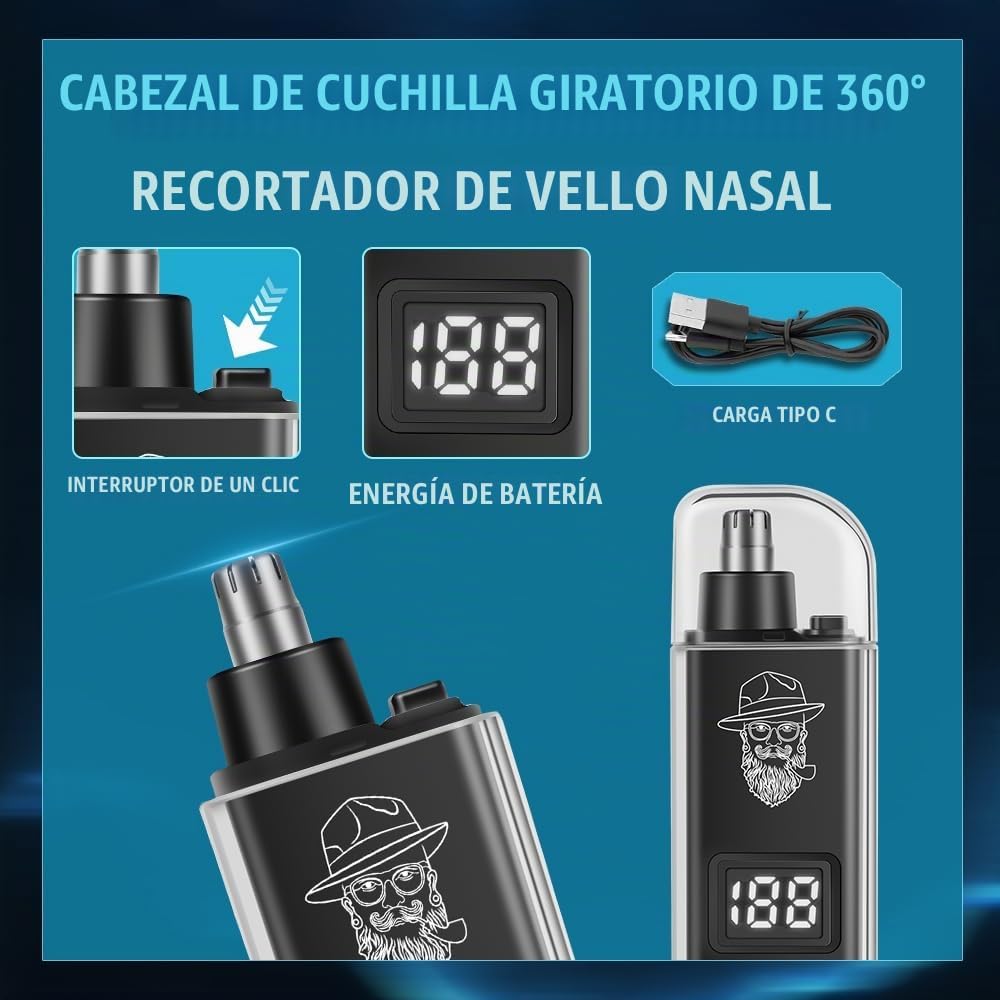 LQT Cortapelos para hombres con pantalla LED de alimentación, kit d...