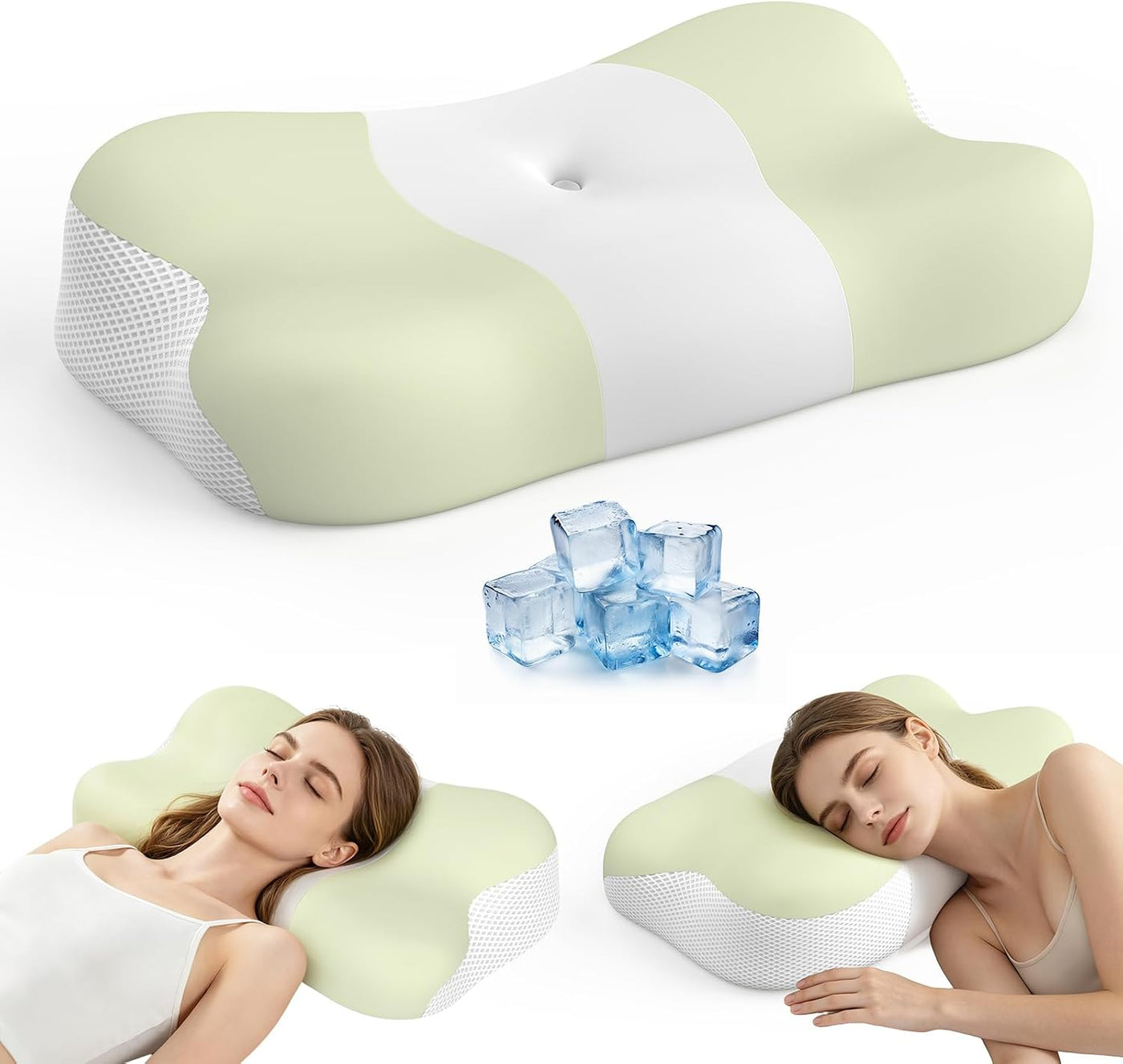 VYLEE Almohada cervical de espuma viscoelástica, soporte cómodo par...