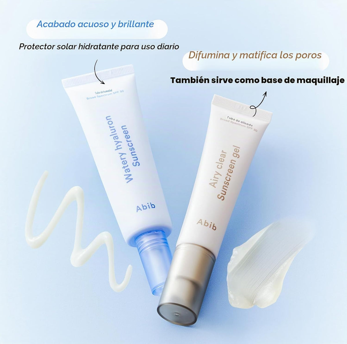 Abib Set de regalo con SPF sin fundición blanca 4EA, esenciales de...