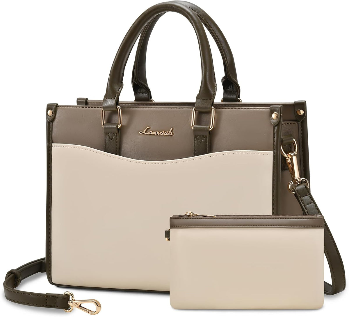 LOVEVOOK Bolsos y bolsos de mano para mujer, elegante bolso de homb...