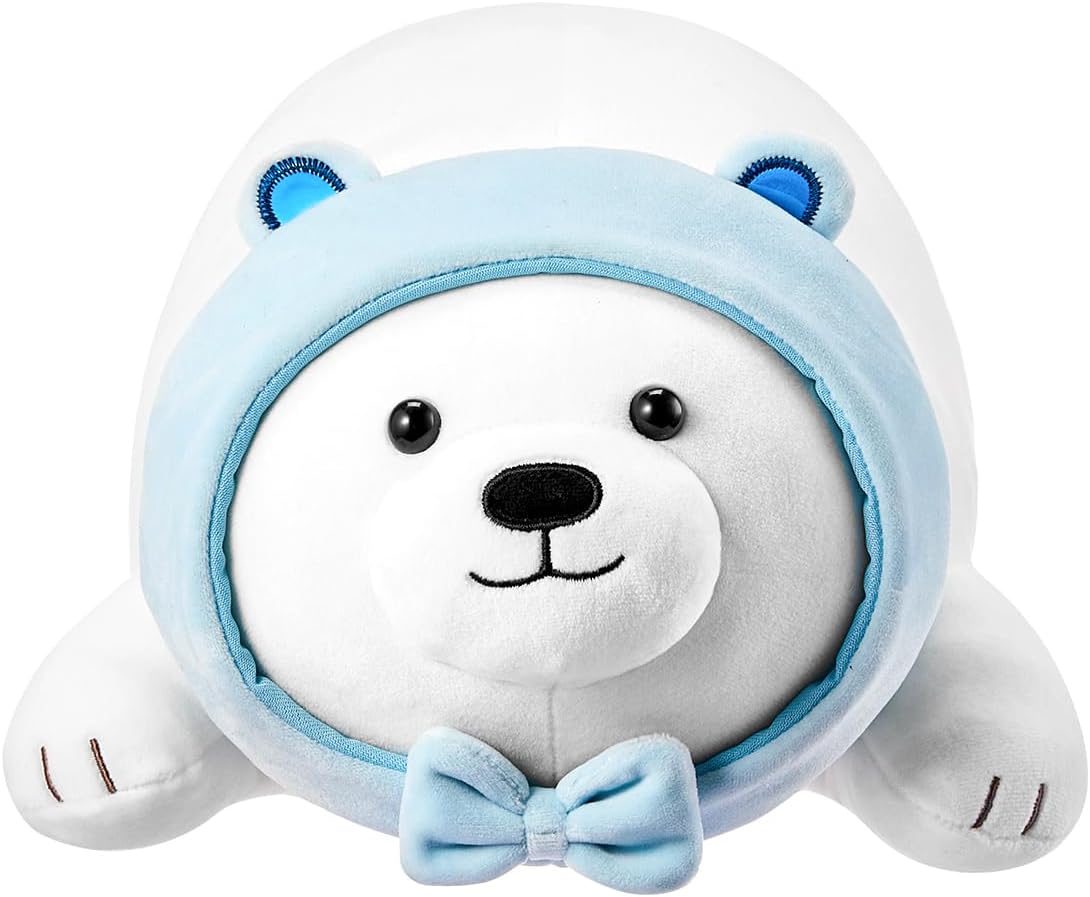 MINISO Peluche de oso polar de 15.3 pulgadas, muñeca de peluche aco...