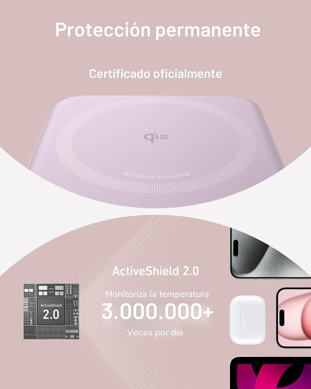 Anker MagGo Power Bank, cargador portátil máximo de 15 W con certif...