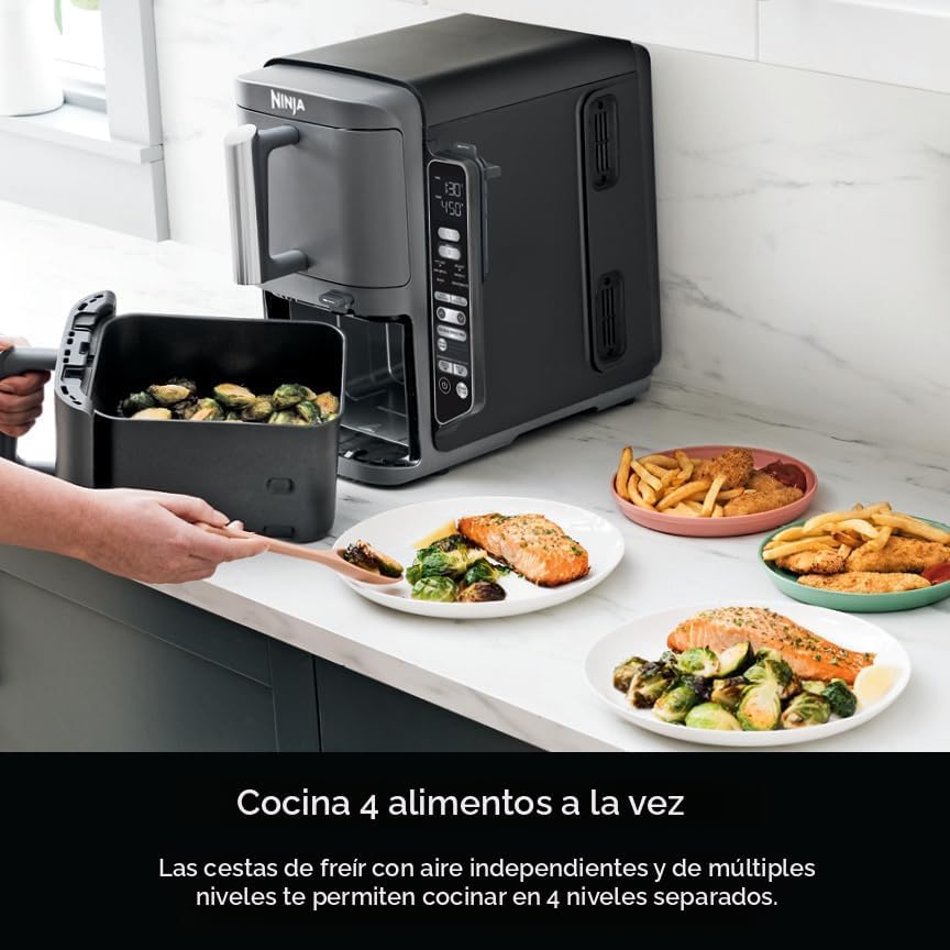 Ninja Freidora de Aire Inteligente DoubleStack XL de 2 Cestas, Sist...