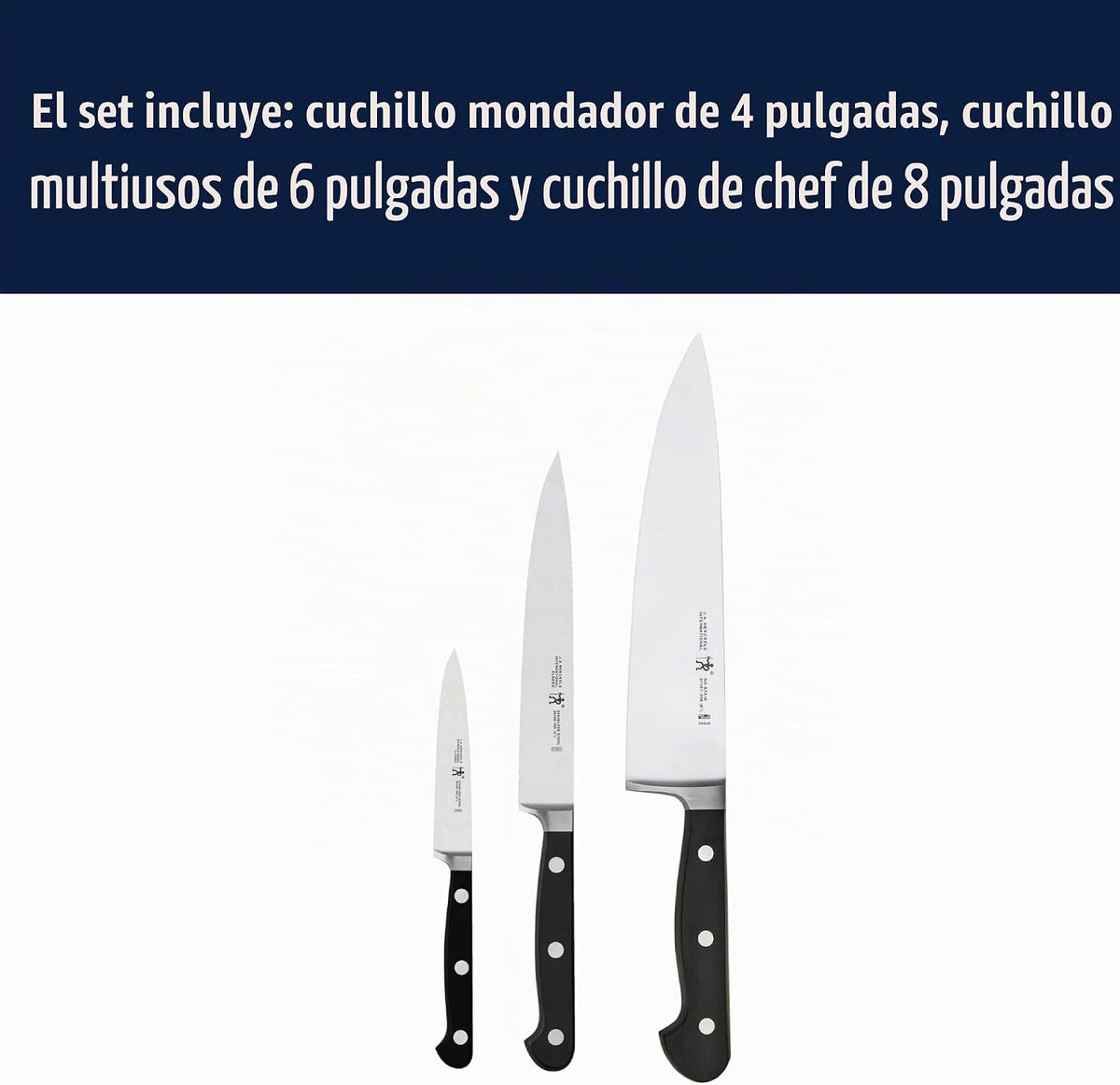 HENCKELS Classic Razor-Sharp - Juego de cuchillos de cocina de 3 pi...