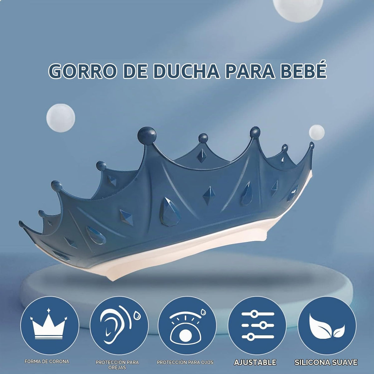 FUSACONY Gorro de ducha para bebé con protector, gorro de ducha par...
