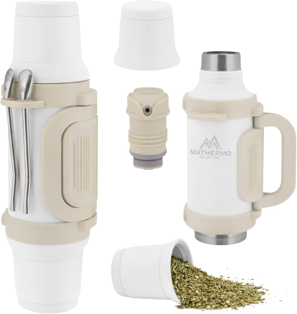 MATHERMO Todo-en-Uno Mate Thermo con compartimento de yerba integra...