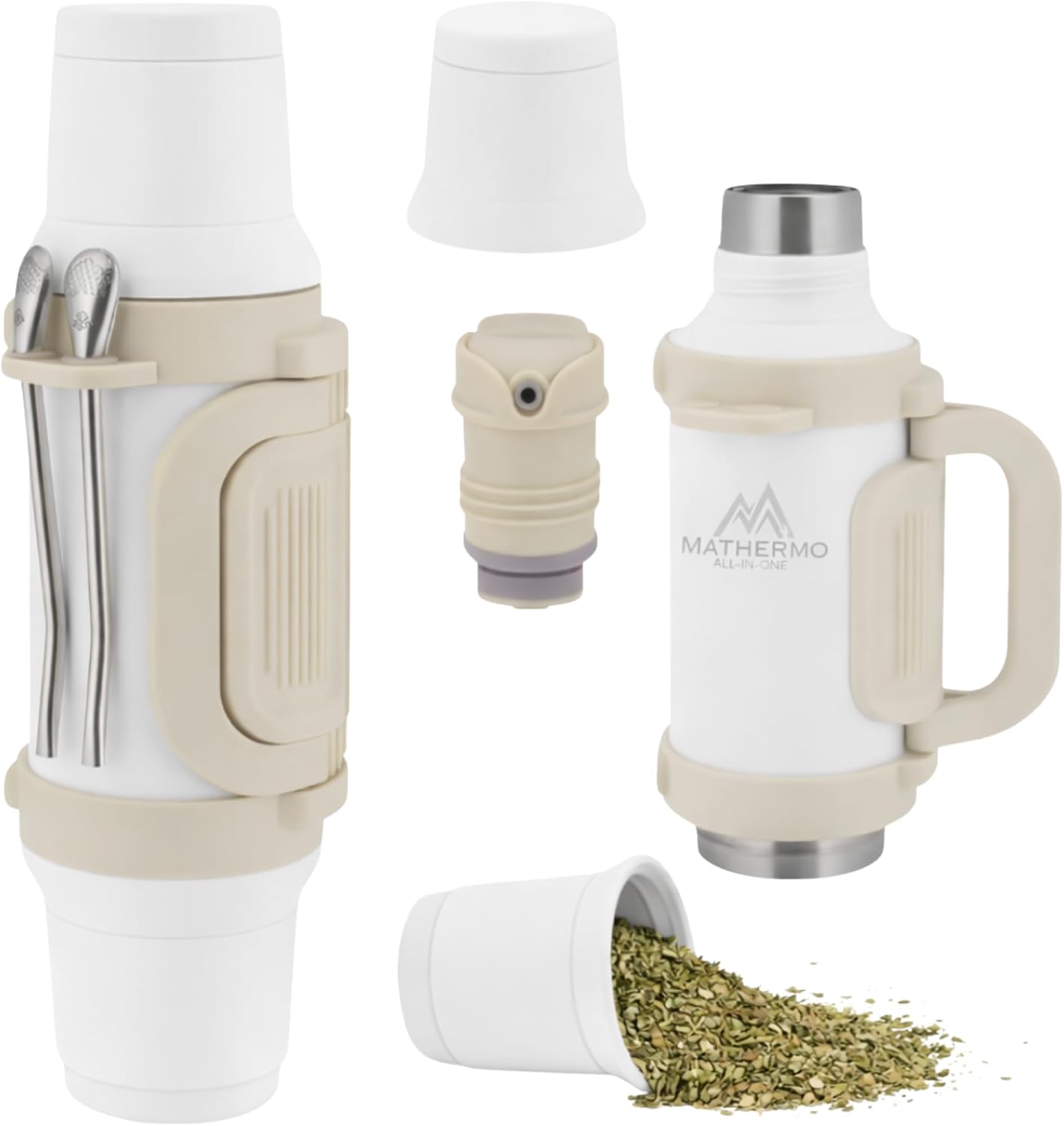 MATHERMO Todo-en-Uno Mate Thermo con compartimento de yerba integra...