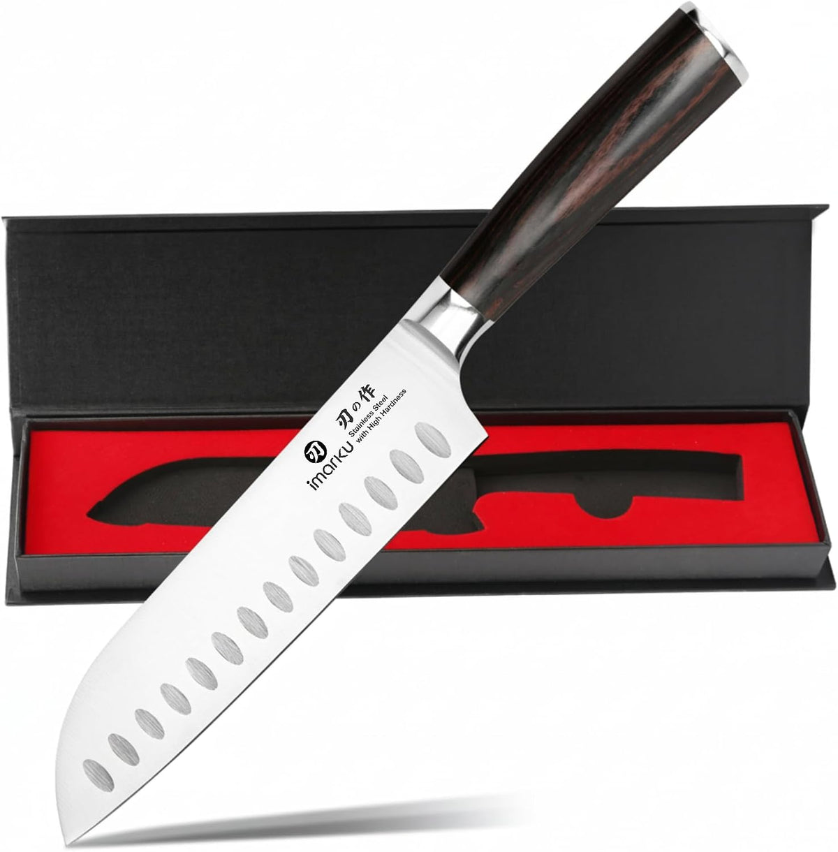 imarku Santoku Cuchillo de chef japonés de acero inoxidable de alto...