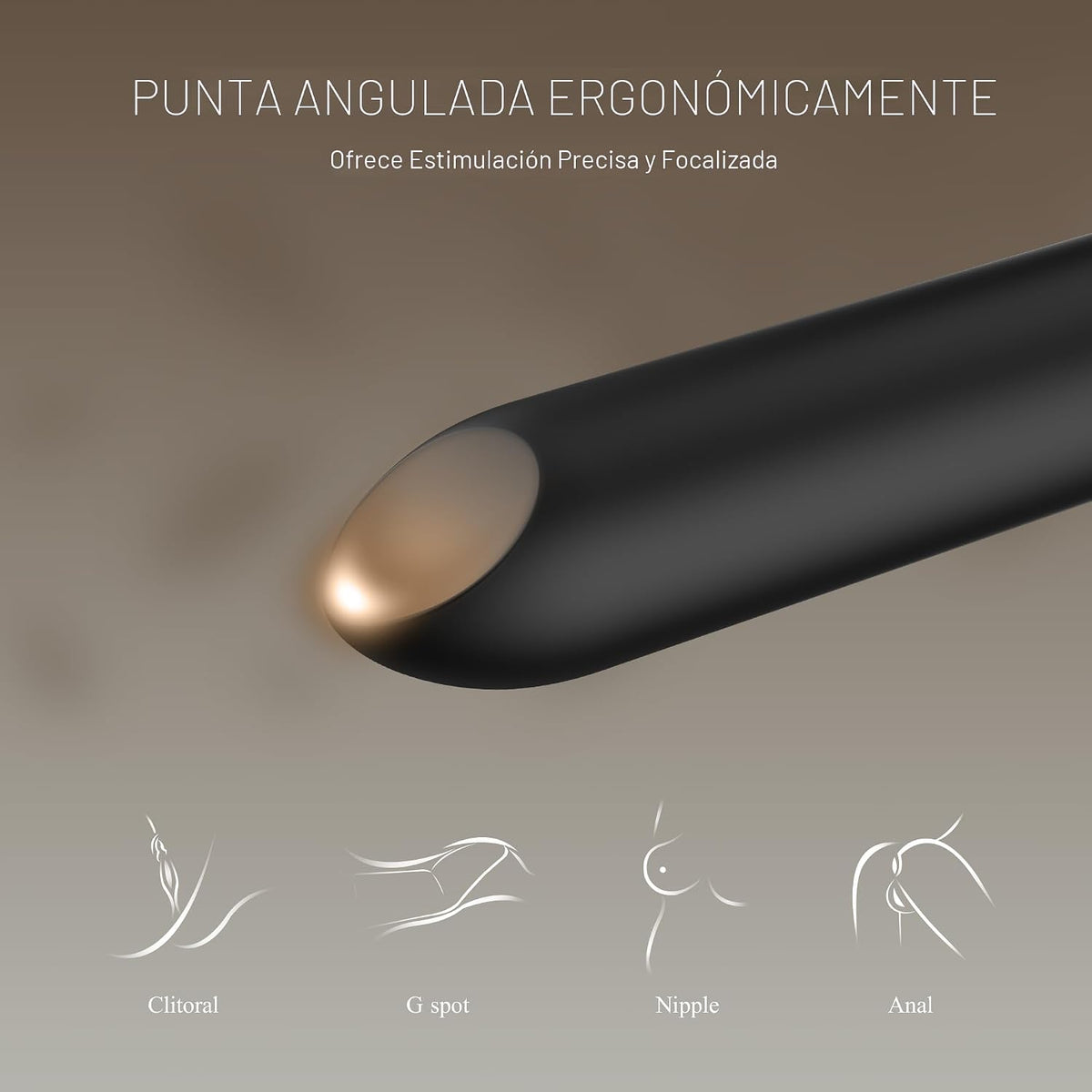 Vibrador bala con punta angulada para una estimulación precisa del...