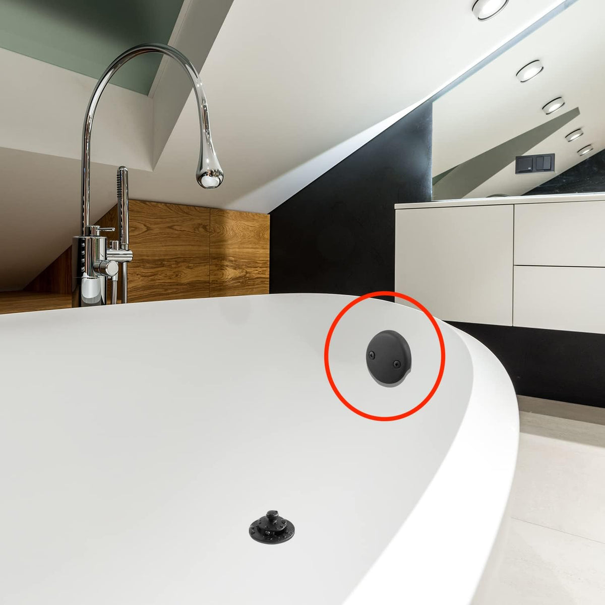 CalcMetal Tapón de drenaje de bañera con buje de plástico ABS, se a...