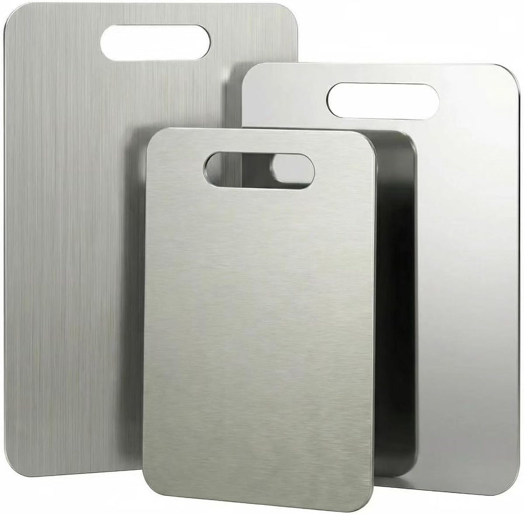 3 tablas de cortar de acero inoxidable para cocina, juego de tablas...