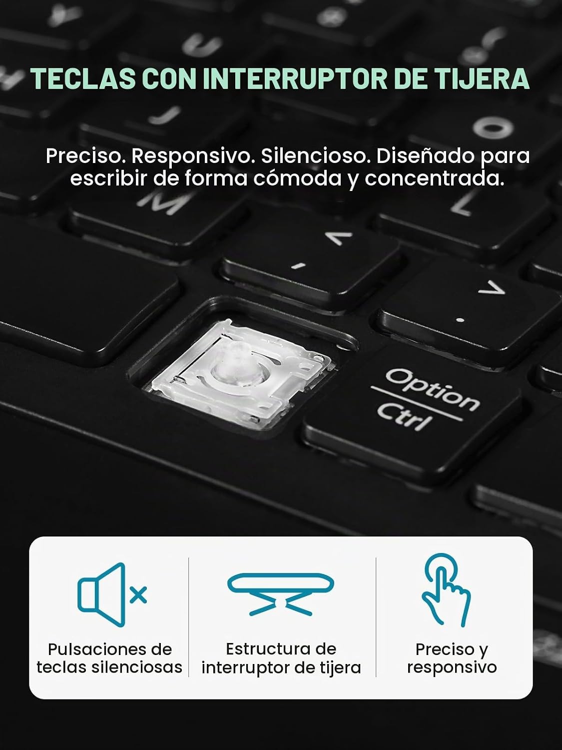 Perixx PERIDUO-606IIA Teclado ergonómico compacto inalámbrico 3 en...