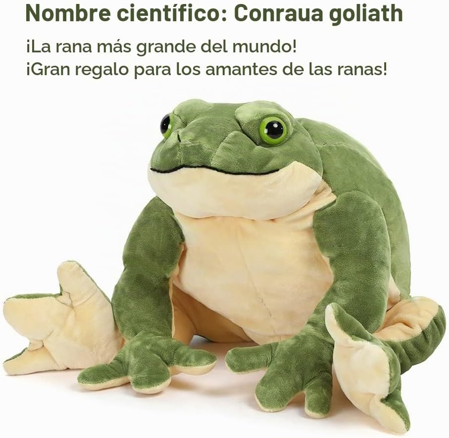 MorisMos Peluche de rana gigante de rana de peluche, almohada grand...