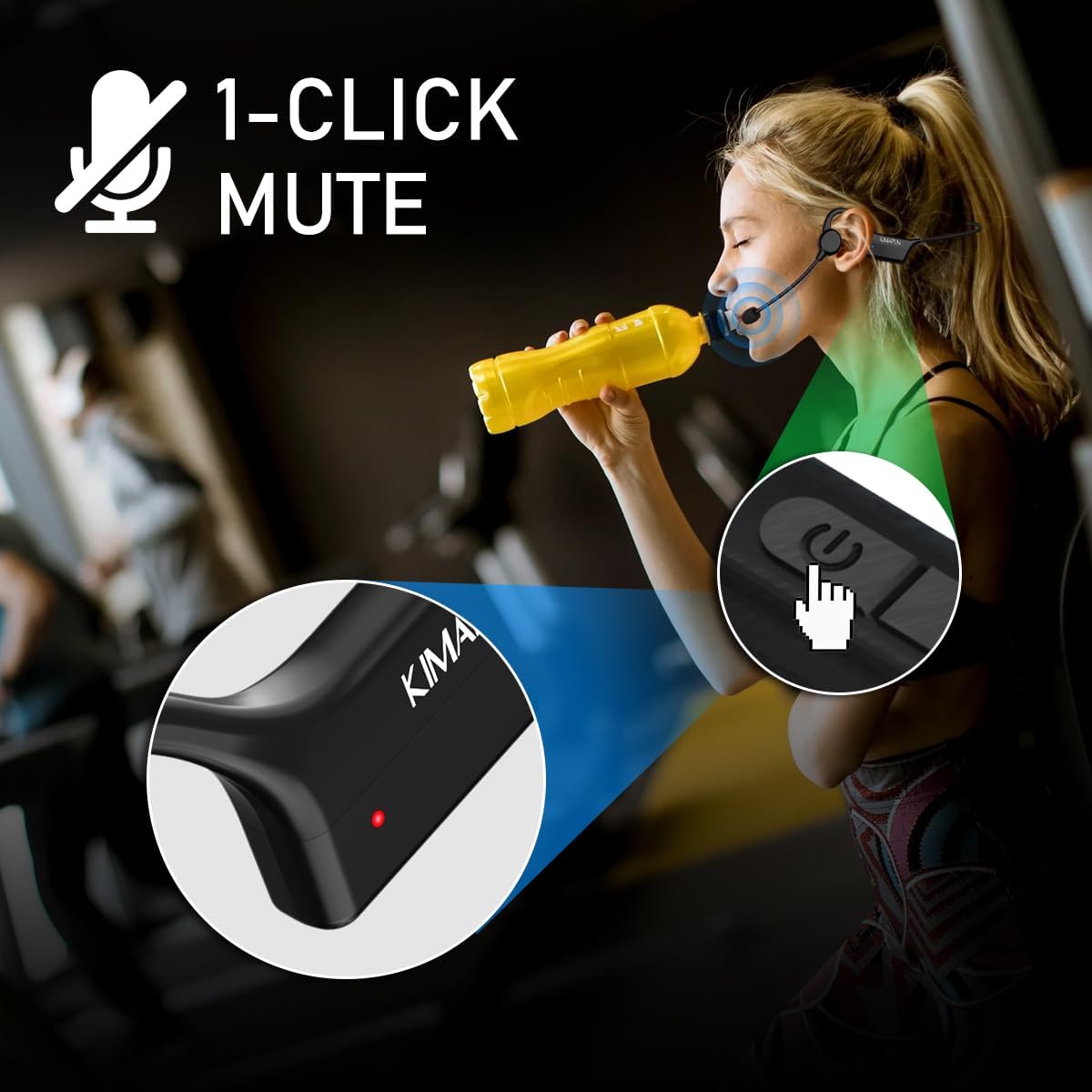 KIMAFUN 2.4G IP67 Micrófono inalámbrico impermeable para auriculare...