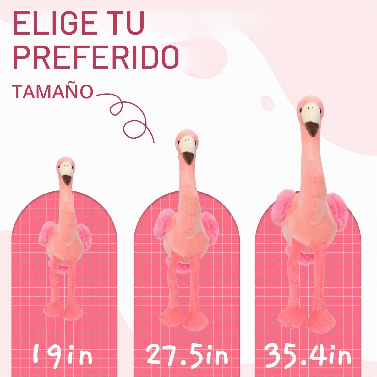 AIXINI Juguetes de peluche de flamenco suave de 19 pulgadas, flamen...