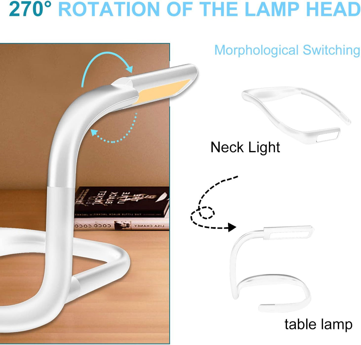 LALAKU - Luz de lectura LED para el cuello, luz de libro para leer...