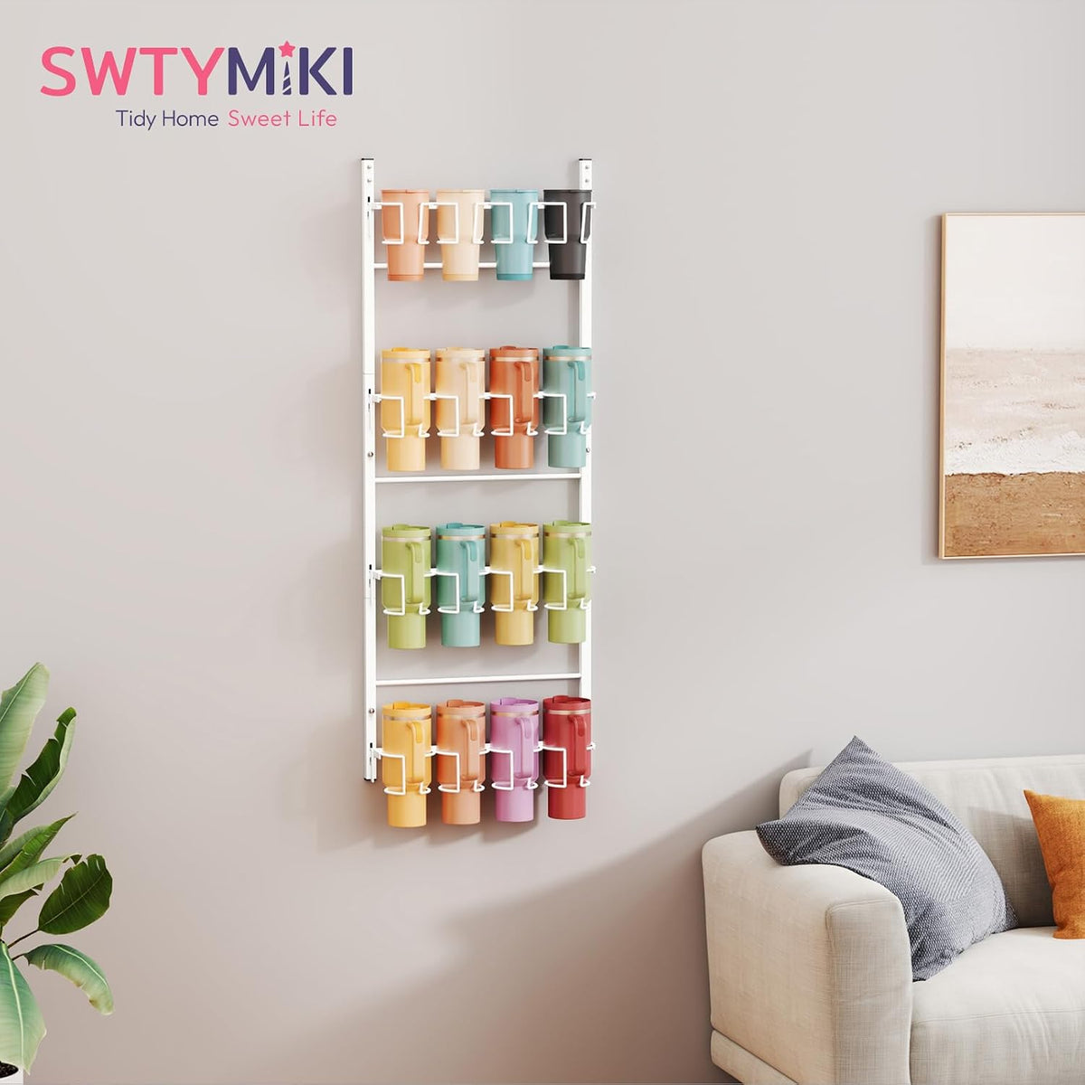 SWTYMIKI Organizador de botellas de agua de 4 niveles \u2013 Organi...