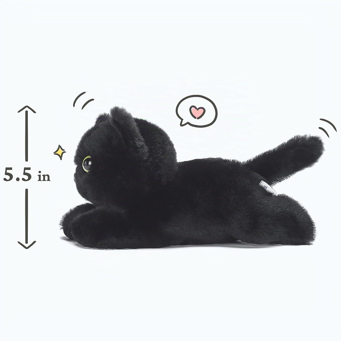 IKASA Gato Negro de Peluche, Juguetes de Peluche de 8 Pulgadas, Gat...