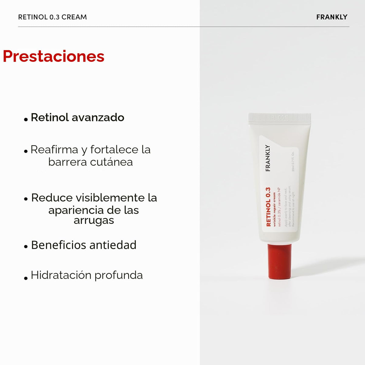 FRANKLY Retinol 0.3% Crema, 0.7oz - Retinol Intensivo Coreano | Cre...