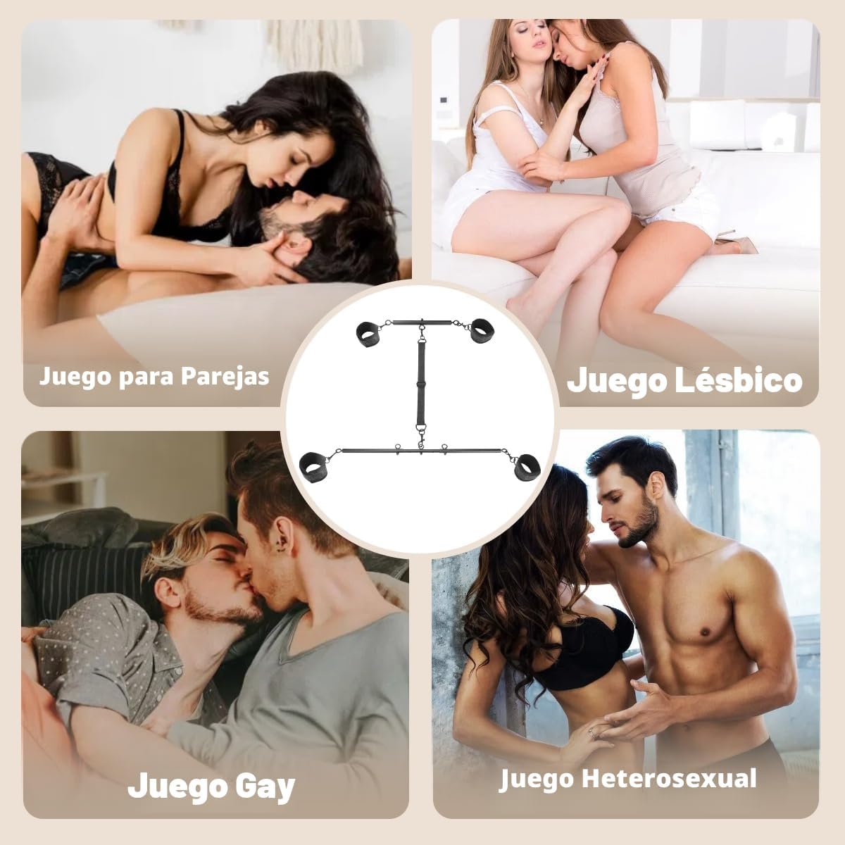 Barra Separadora Juguetes Sexuales con Kits de Sujeción de Muñecas...
