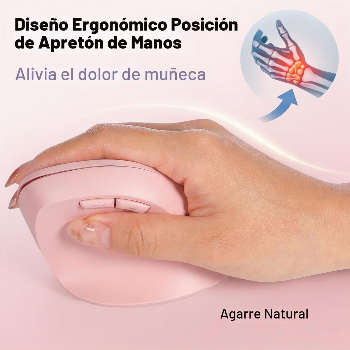 KUNSI Ratón ergonómico inalámbrico, Bluetooth y mouse vertical inal...