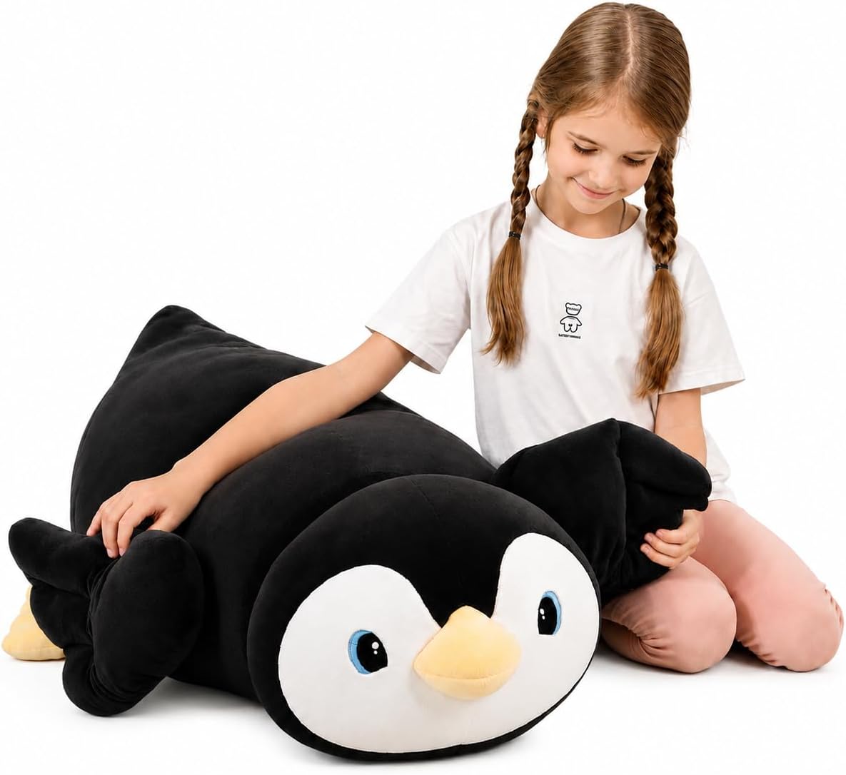 MorisMos Juguete de peluche de pingüino de 39.4 pulgadas, almohada...