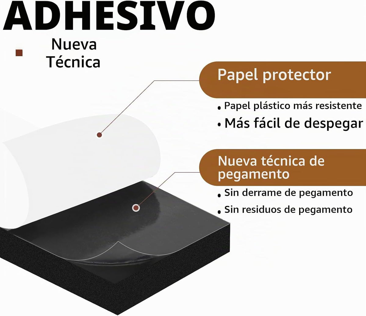Yotache Tiras de espuma con adhesivo de 1\/2" x 1\/4", cint...