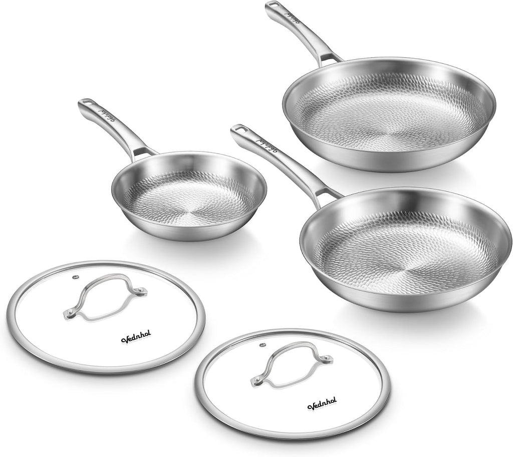 Sartenes de titanio para cocinar, sartén no tóxica de 8\/10\/12 pul...