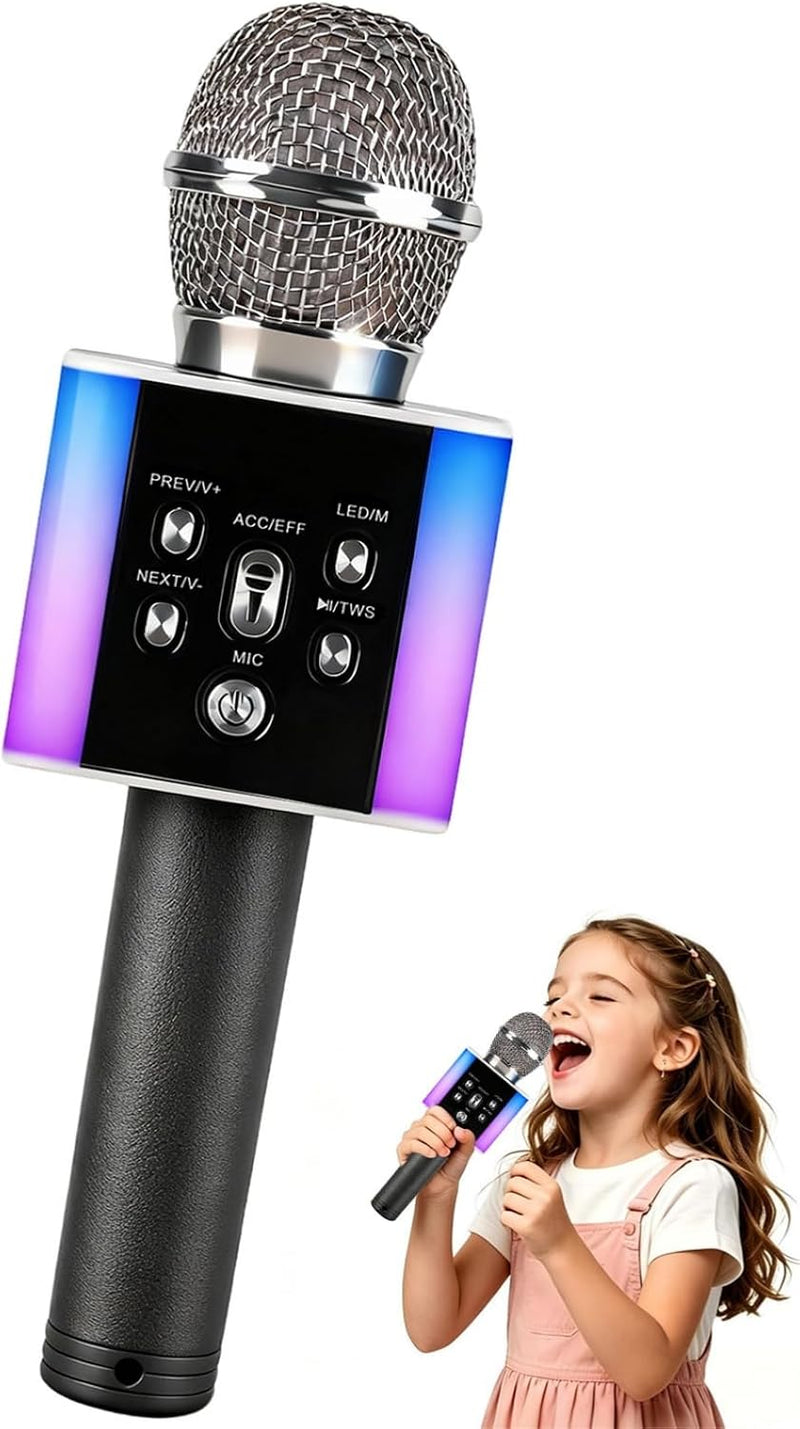 Luanbauty Micrófono inalámbrico de karaoke Bluetooth para niños y a...
