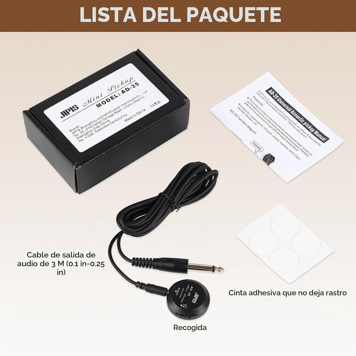 Pastilla universal de guitarra acústica para guitarra, ukelele, man...