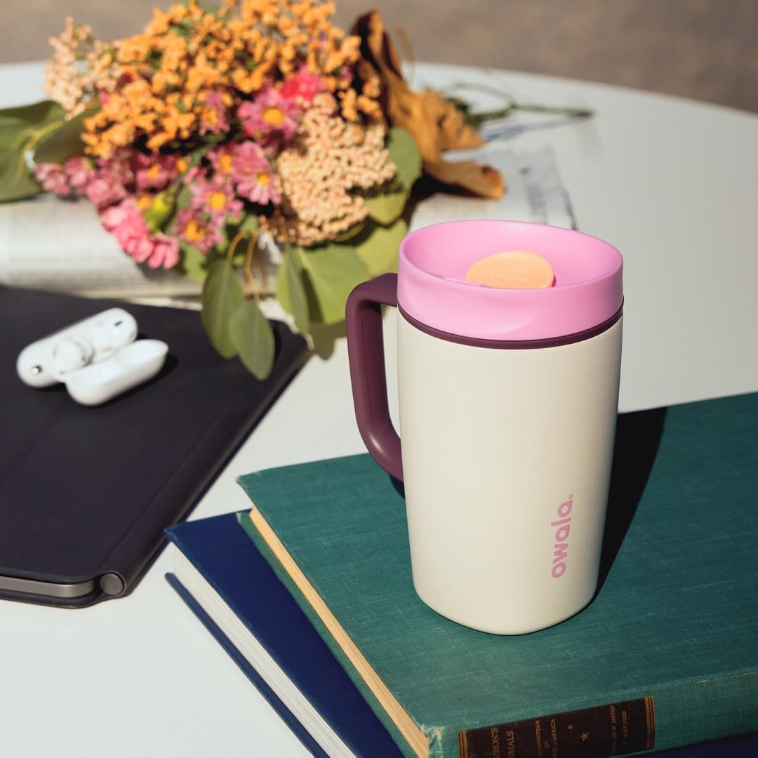 Owala SmoothSip Slider - Taza de viaje aislada de acero inoxidable...