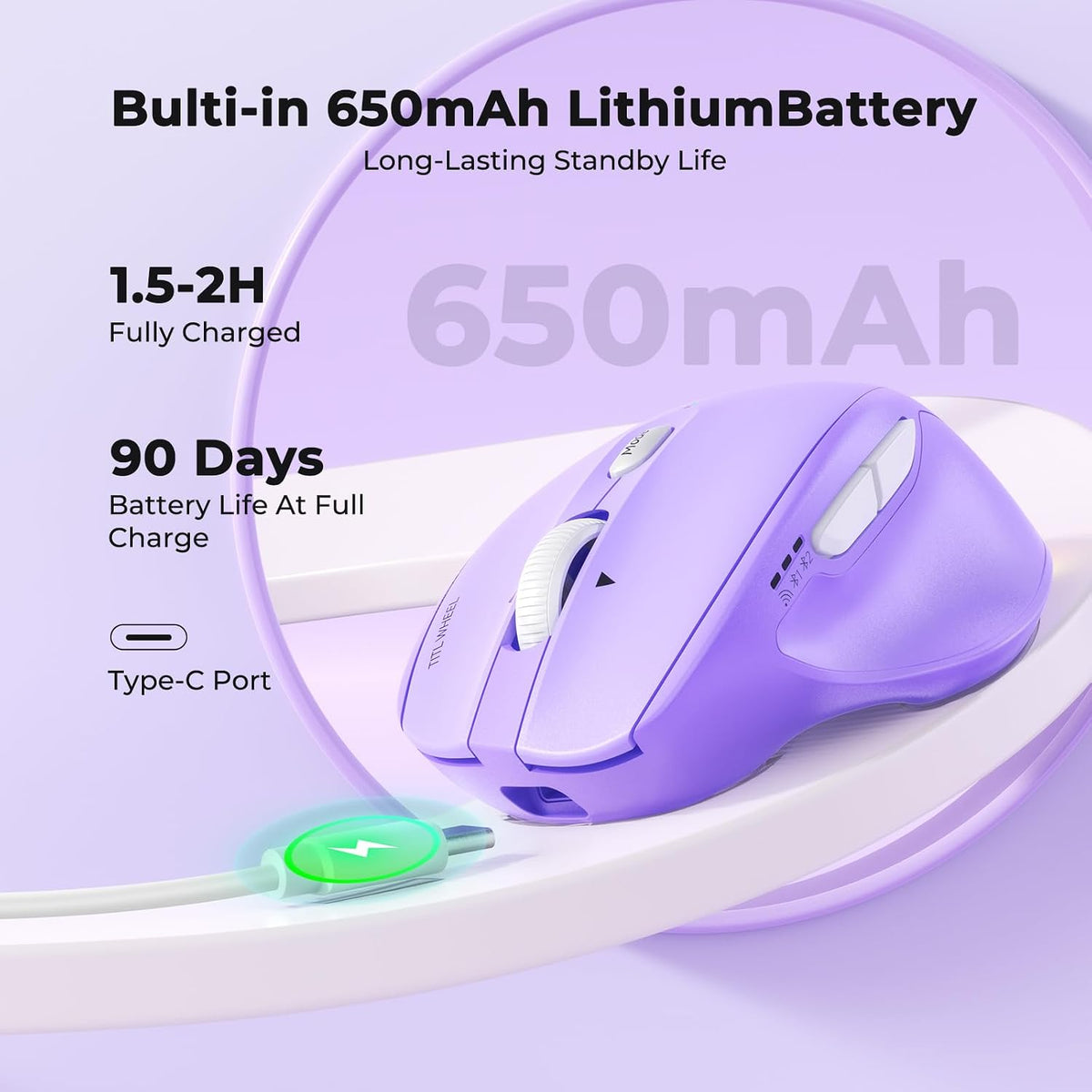 MEETION Ratón Inalámbrico, Ratón Bluetooth Ergonómico para Computad...