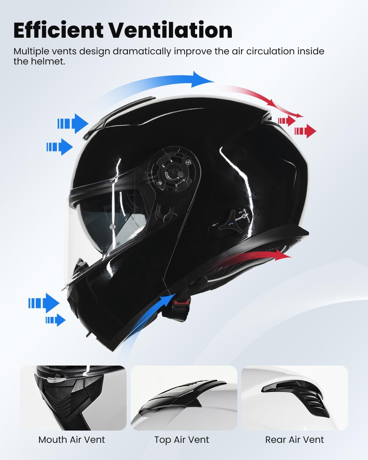 ILM 159BT - Casco de motocicleta modular Bluetooth con intercomunic...