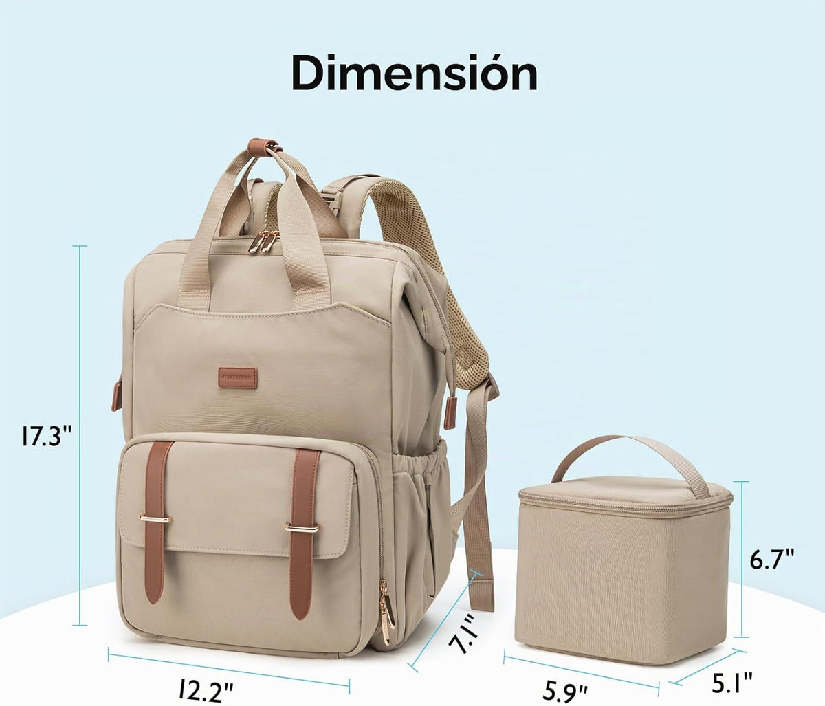 mommore Mochila para pañales, mochila para extractor de leche para...